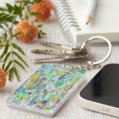 Porte-clés acrylique Flower Power (Devant droit)