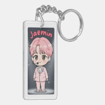 Porte-clés Acrylique Jaemin Édition Cheveux Roses