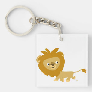 Porte-clés acrylique lion de dessin animé mignon m