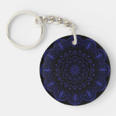 Porte-clés acrylique Mandala | Noir et Violet (Devant)