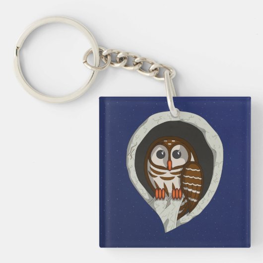 Porte-clés acrylique Selene la chouette (Devant)