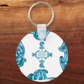 Porte-clés Action Cyan Turquoise Graffiti Abstrait Imprimer (Recto)