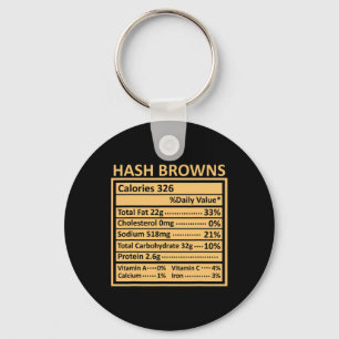 Porte-clés Action de grâce Noël Funny Hash Browns Nutrition