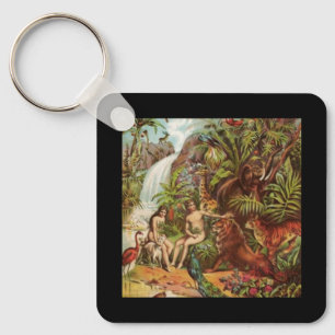 Porte-clés Adam et Eve au jardin