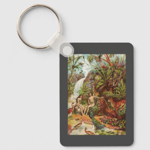 Porte-clés Adam et Eve au jardin