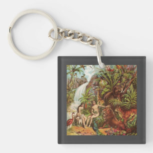 Porte-clés Adam et Eve au jardin