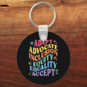 Porte-clés Adapter Partisan Inclusion Équité Égalité Accepter (Recto)