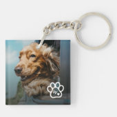 Porte-clés Add Your Own Photo Dog Pets Monogram (Dos)