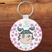 Porte-clés ADHD keychain with "ADHD Cute" illustration (Verso)
