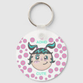 Porte-clés ADHD keychain with "ADHD Cute" illustration (Verso)