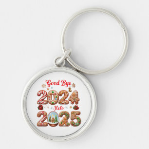 Porte-clés Adieu 2024 Bonjour 2025 Bonne année Design