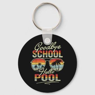 Porte-clés Adieu Vintage École Bonjour Piscine Été Dernier Jo
