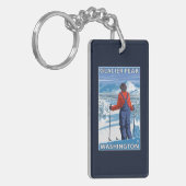 Porte-clés Admirer de skieur - crête de glacier, Washington (Devant gauche)
