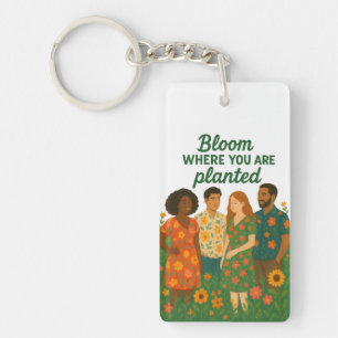 Porte-clés Adoptez la beauté avec ce design floral rafraîchis