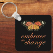 Porte-clés Adoptez le changement - Papillon orange (Recto)