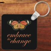 Porte-clés Adoptez le changement - Papillon orange (Verso)