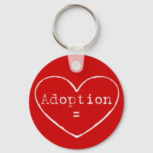Porte-clés Adoption = amour en blanc
