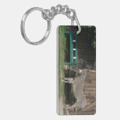 Porte-clés Adorable Âne À Côté Du Banc Vert Bois (Devant gauche)