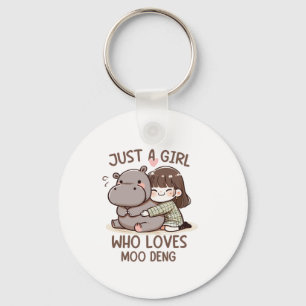 Porte-clés Adorable Baby Hippo, Jus Une Fille Qui Aime Moo De