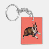 Porte-clés adorable Boston terrier (Devant gauche)