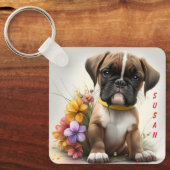 Porte-clés Adorable Boxer Chien Chien Chien (Recto)