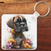 Porte-clés Adorable Boxer Chien Chien Chien (Verso)