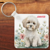 Porte-clés Adorable caniche de caniche (Recto)