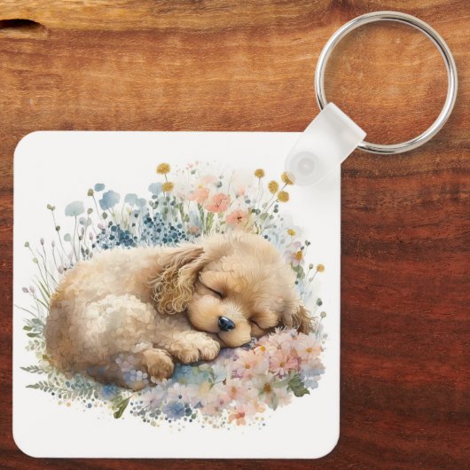 Porte-clés Adorable caniche de caniche (Verso)