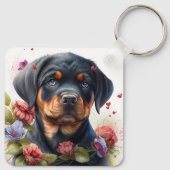Porte-clés Adorable Chien chiot Rottweiler (Dos)