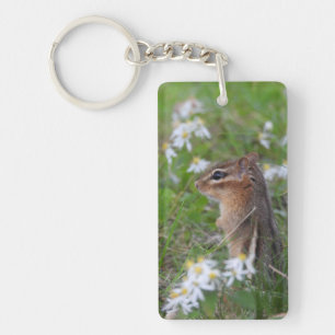 Porte-clés Adorable Chipmunk en fleurs
