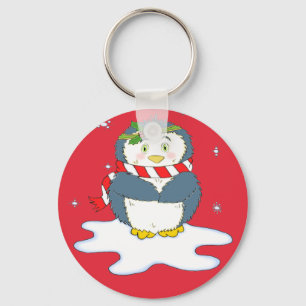 Porte-clés Adorable Christmas Penguin