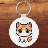 Porte-clés Adorable Kawaii Ginger Cat Illustration (Verso)