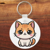 Porte-clés Adorable Kawaii Ginger Cat Illustration (Recto)