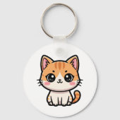 Porte-clés Adorable Kawaii Ginger Cat Illustration (Verso)