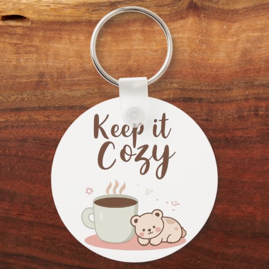 Porte-clés Adorable "Keep it Cozy" Winter Graphic (Recto)