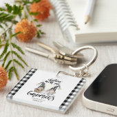 Porte-clés Adorable mignonne Gnomes Black Buffalo Plaid (Devant Droit)