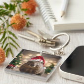 Porte-clés adorable Noël Wombat, (Devant Droit)