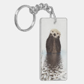 Porte-clés Adorable Otter souriant dans le lac (Devant gauche)