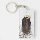 Porte-clés Adorable Otter souriant dans le lac (Devant)