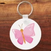Porte-clés adorable Papillon de dessin rose (Recto)