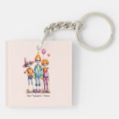 Porte-clés Adorable Pastel Zombie Trio - Jolie Halloween (3) (Dos)