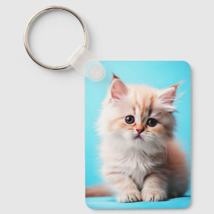 Porte-clés Adorable Potrait de chaton blanc-54971