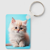 Porte-clés Adorable Potrait de chaton blanc-54971 (Verso)