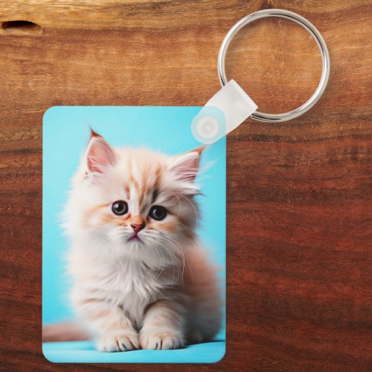 Porte-clés Adorable Potrait de chaton blanc-54971 (Verso)