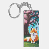 Porte-clés Adorable Renard assis sous l'arbre (Devant gauche)
