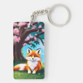 Porte-clés Adorable Renard assis sous l'arbre (Dos)
