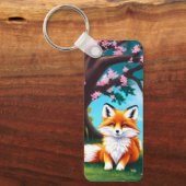 Porte-clés Adorable Renard assis sous l'arbre (Recto)