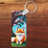 Porte-clés Adorable Renard assis sous l'arbre (Verso)