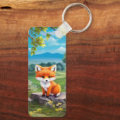 Porte-clés Adorable Renard assis sous l'arbre (Verso)