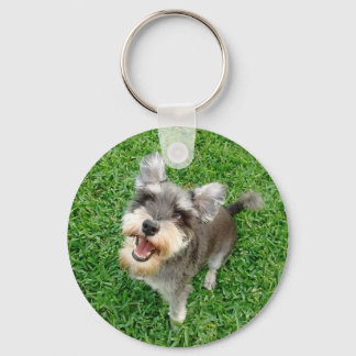 Porte-clés Adorable Schnauzer miniature prêt à jouer